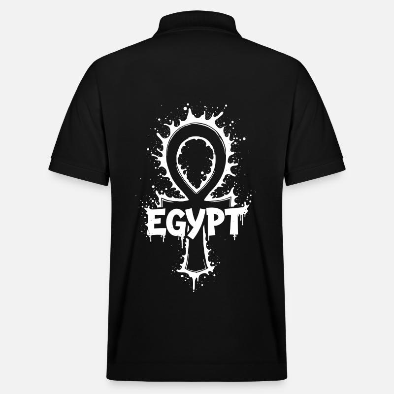 Égypte Ankh Splash - Polo PREPSTER bio Stanley/Stella Unisexe - noir