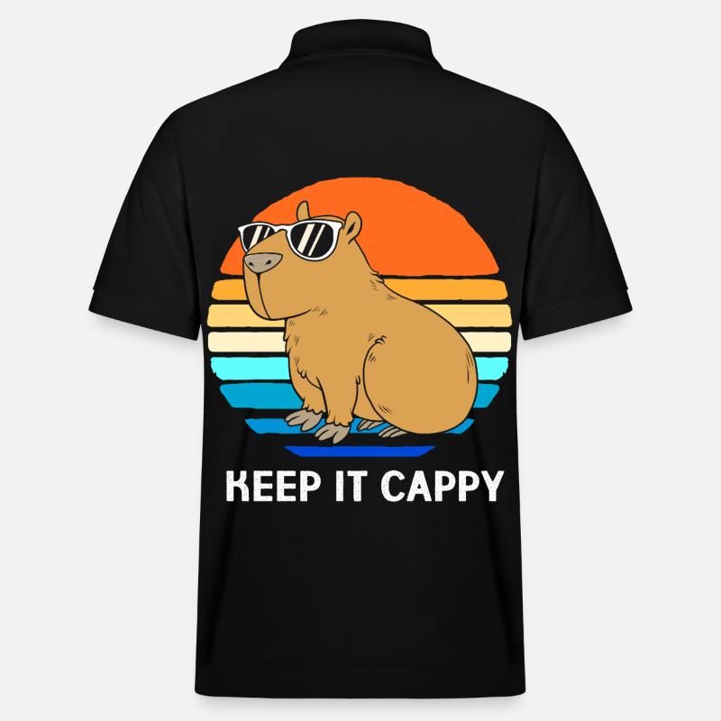 Capybara Capibara - Stanley/Stella Unisex Bio-Poloshirt PREPSTER - Schwarz