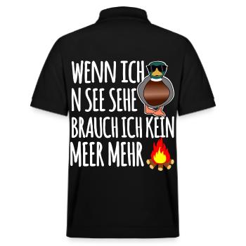 Ente am See - Stanley/Stella Unisex Bio-Poloshirt PREPSTER - Schwarz - Hinten - Andy (188cm)