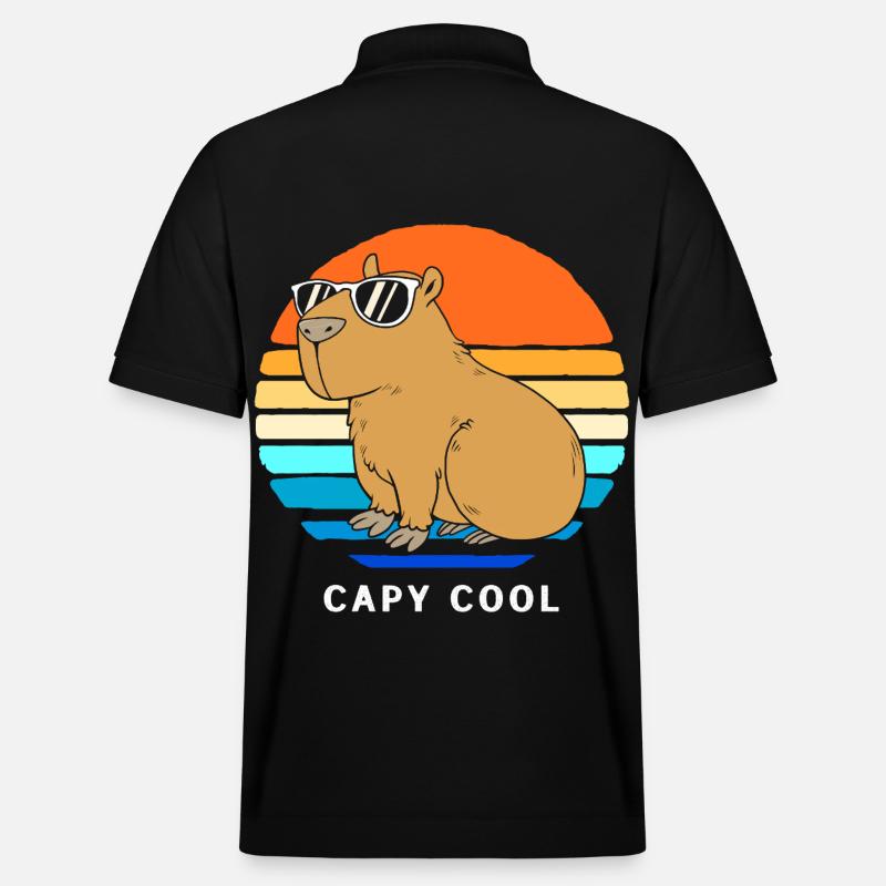 Capybara Capibara - Stanley/Stella Unisex Bio-Poloshirt PREPSTER - Schwarz