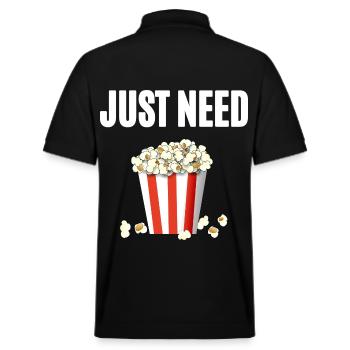 Just need Popcorn - Stanley/Stella Unisex Bio-Poloshirt PREPSTER - Schwarz - Hinten - Andy (188cm)