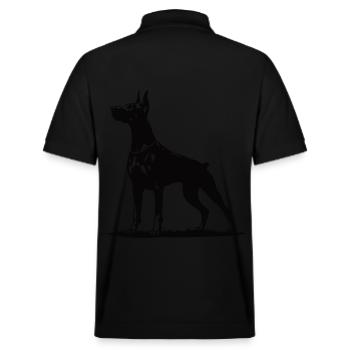 Doberman Design – Watchdog with power and style - Stanley/Stella Unisex Organic Polo Shirt PREPSTER - black - Back - Andy (188cm)