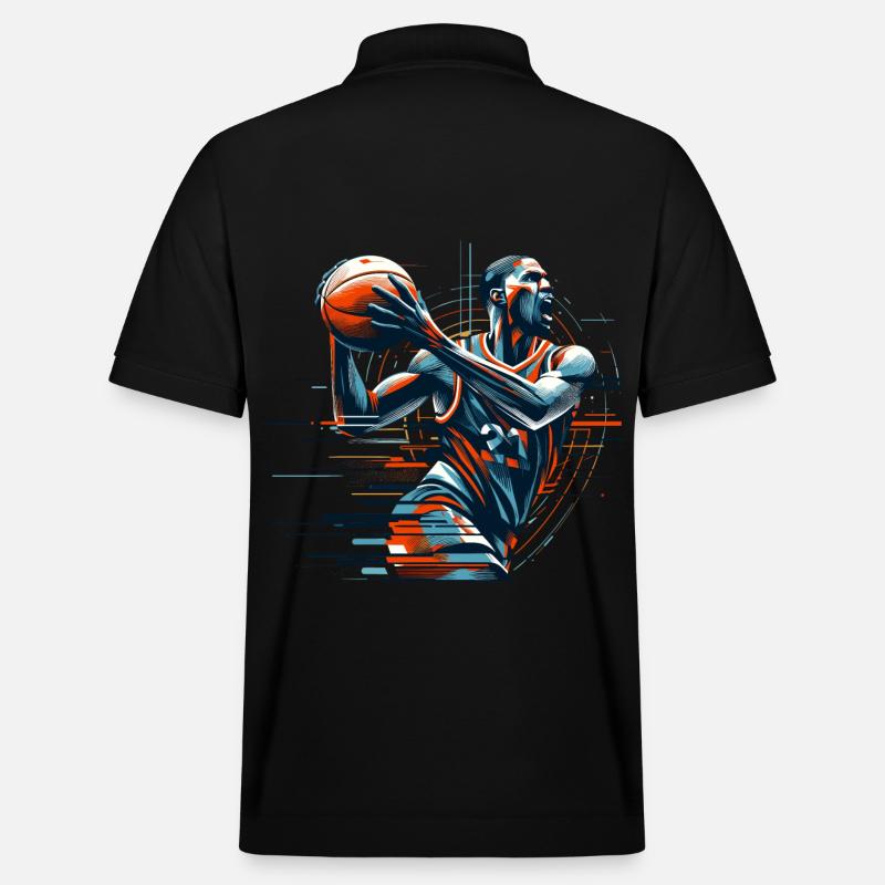 Cadeau dynamique de basket-ball - Polo PREPSTER bio Stanley/Stella Unisexe - noir