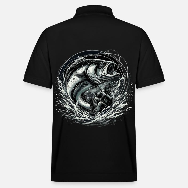 Pêcheur pêcheur dynamique cadeau - Polo PREPSTER bio Stanley/Stella Unisexe - noir