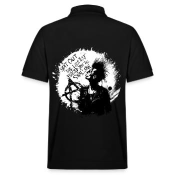 « Cracher les mensonges » - Anarchist Punk Manifesto Tee - Polo PREPSTER bio Stanley/Stella Unisexe - noir - Dos - Andy (188cm)