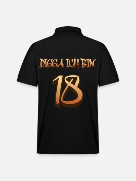 Digga I'm 18 - Stanley/Stella Unisex Organic Polo Shirt PREPSTER - black