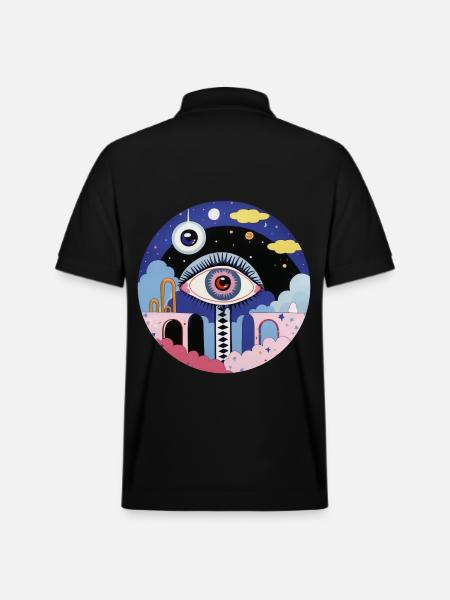 Psychedelic Eye - Stanley/Stella Unisex Organic Polo Shirt PREPSTER - black