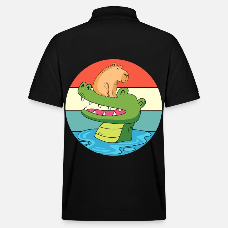 Capybara Capibara - Stanley/Stella Unisex Bio-Poloshirt PREPSTER - Schwarz
