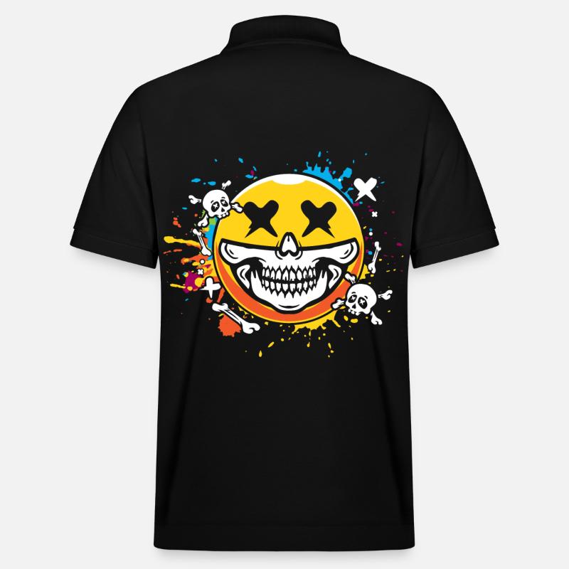 Smiley skull - Stanley/Stella Unisex Bio-Poloshirt PREPSTER - Schwarz