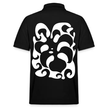 psychedelic Monstera Pflanze sixties retro Party - Stanley/Stella Unisex Bio-Poloshirt PREPSTER - Schwarz - Hinten - Andy (188cm)