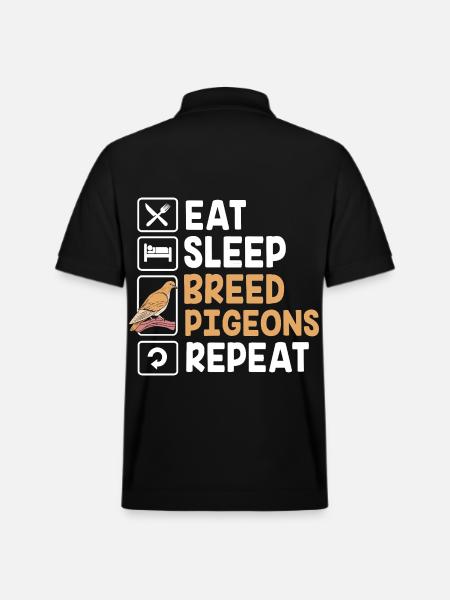 Pigeon pigeons - Stanley/Stella Unisex Organic Polo Shirt PREPSTER - black