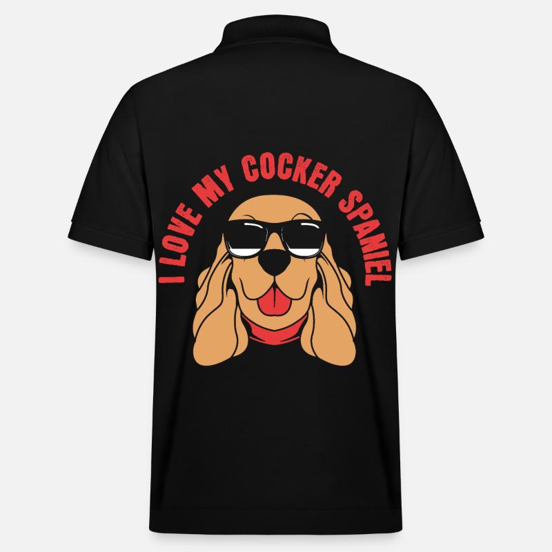 Papa Cocker Spaniel - Polo PREPSTER bio Stanley/Stella Unisexe - noir