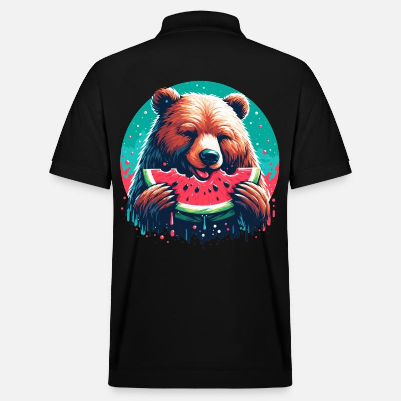 Pastèque ours cadeau délicieux - Polo PREPSTER bio Stanley/Stella Unisexe - noir
