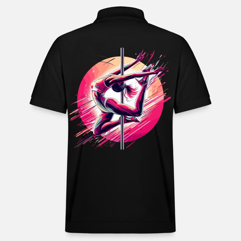 Pole Dance Dynamics Pink Gift - Stanley/Stella Unisex Organic Polo Shirt PREPSTER - black