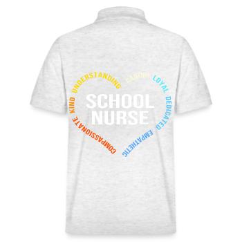 Schoolverpleegkundige Ziekenhuis Geneeskunde - Stanley/Stella uniseks bio poloshirt PREPSTER - heather wit - Achter - Andy (188cm)