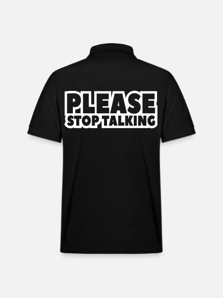 please stop talking - Stanley/Stella Unisex Organic Polo Shirt PREPSTER - black