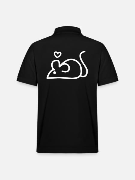 a mouse with a heart - Stanley/Stella Unisex Organic Polo Shirt PREPSTER - black