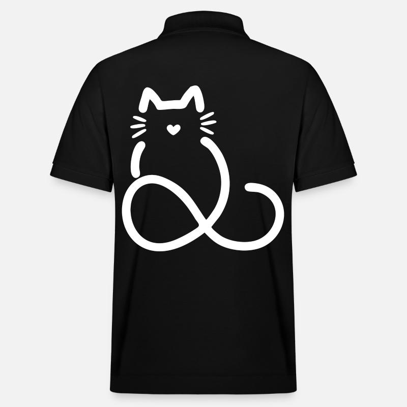 unendliche Liebe Herzform Katze - Stanley/Stella Unisex Bio-Poloshirt PREPSTER - Schwarz