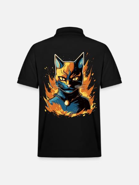 Superpfoten im Einsatz: Superkatze - Stanley/Stella Unisex Bio-Poloshirt PREPSTER - Schwarz