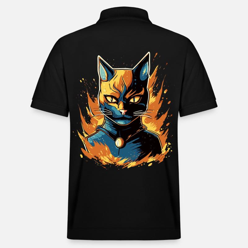 Superpfoten im Einsatz: Superkatze - Stanley/Stella Unisex Bio-Poloshirt PREPSTER - Schwarz