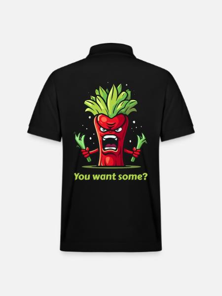 Angry red vegetables - Stanley/Stella Unisex Organic Polo Shirt PREPSTER - black