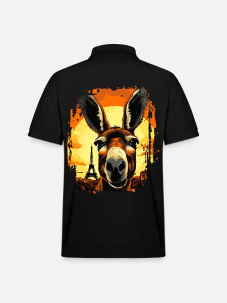 A donkey in Paris - Stanley/Stella Unisex Organic Polo Shirt PREPSTER - black