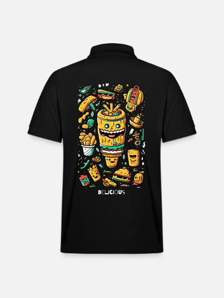 Delicious, fun fast food - Stanley/Stella Unisex Organic Polo Shirt PREPSTER - black