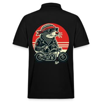 Bascule taupe aveugle avec moto - Polo PREPSTER bio Stanley/Stella Unisexe - noir - Dos - Andy (188cm)