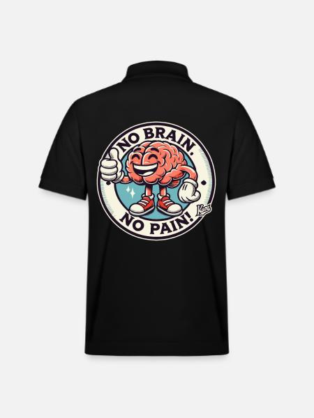 Hersenen: Geen hersenen, geen pijn met duimen omhoog - Stanley/Stella uniseks bio poloshirt PREPSTER - zwart