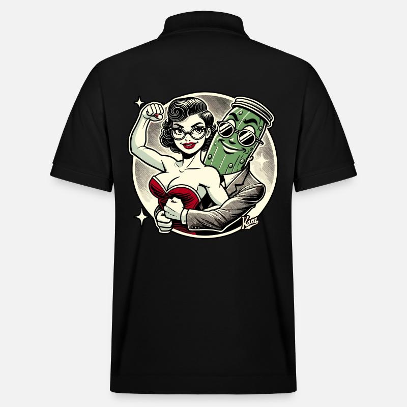 Frau verliebt in den große-Gurke-Mann - Stanley/Stella Unisex Bio-Poloshirt PREPSTER - Schwarz