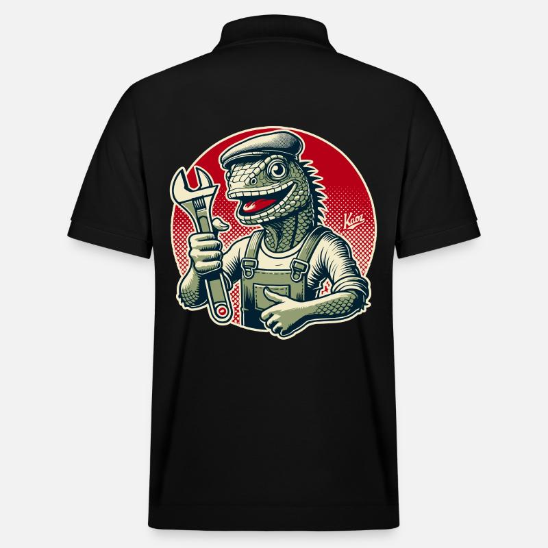 Artisan lézard avec clé - Polo PREPSTER bio Stanley/Stella Unisexe - noir