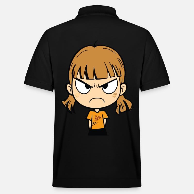 Wütendes Cartoon-Mädchen - Stanley/Stella Unisex Bio-Poloshirt PREPSTER - Schwarz