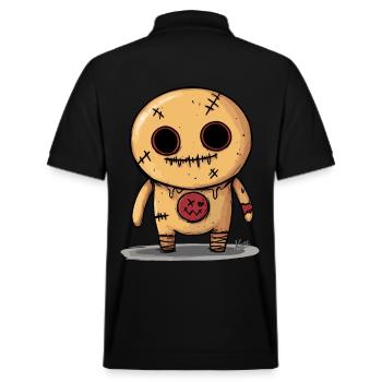 Voodoo-Lebkuchen-Puppe - Stanley/Stella Unisex Bio-Poloshirt PREPSTER - Schwarz - Hinten - Andy (188cm)