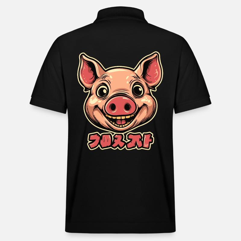Fröhliches Schwein - Stanley/Stella Unisex Bio-Poloshirt PREPSTER - Schwarz