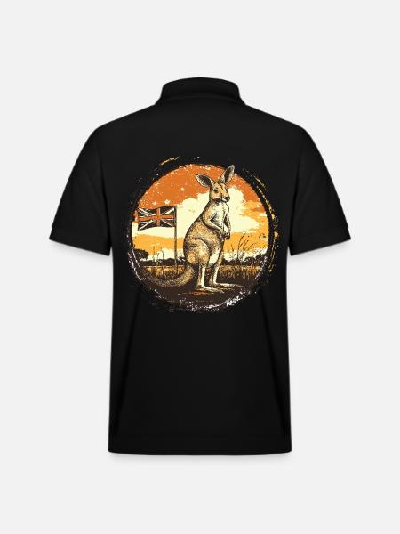 Australian kangaroo of the British Empire - Stanley/Stella Unisex Organic Polo Shirt PREPSTER - black