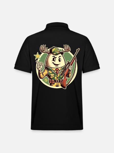Jäger-Ei mit Hirschgeweih - Stanley/Stella Unisex Bio-Poloshirt PREPSTER - Schwarz