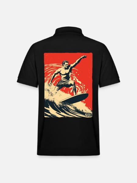 Surf rétro à l’ancienne - Polo PREPSTER bio Stanley/Stella Unisexe - noir