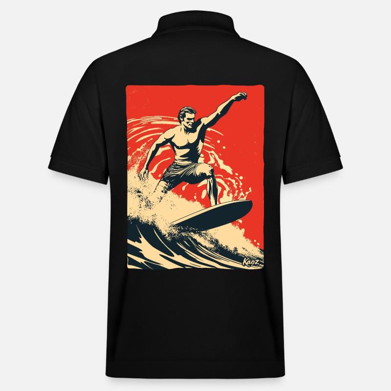 Surf rétro à l’ancienne - Polo PREPSTER bio Stanley/Stella Unisexe - noir