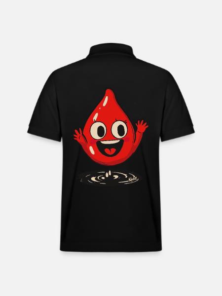Red Funny Happy Drop - Stanley/Stella Unisex Organic Polo Shirt PREPSTER - black