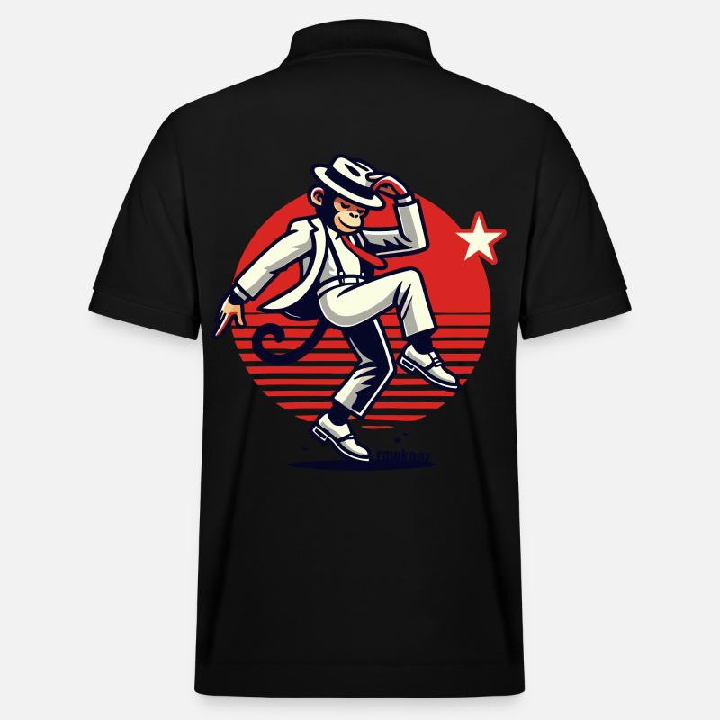 Moonwalk Monkey Singe Danse Singe - Polo PREPSTER bio Stanley/Stella Unisexe - noir