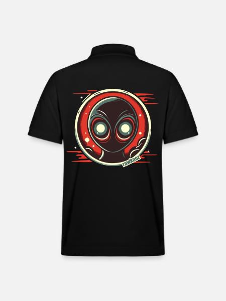 Mysterious alien with shining eyes - Stanley/Stella Unisex Organic Polo Shirt PREPSTER - black