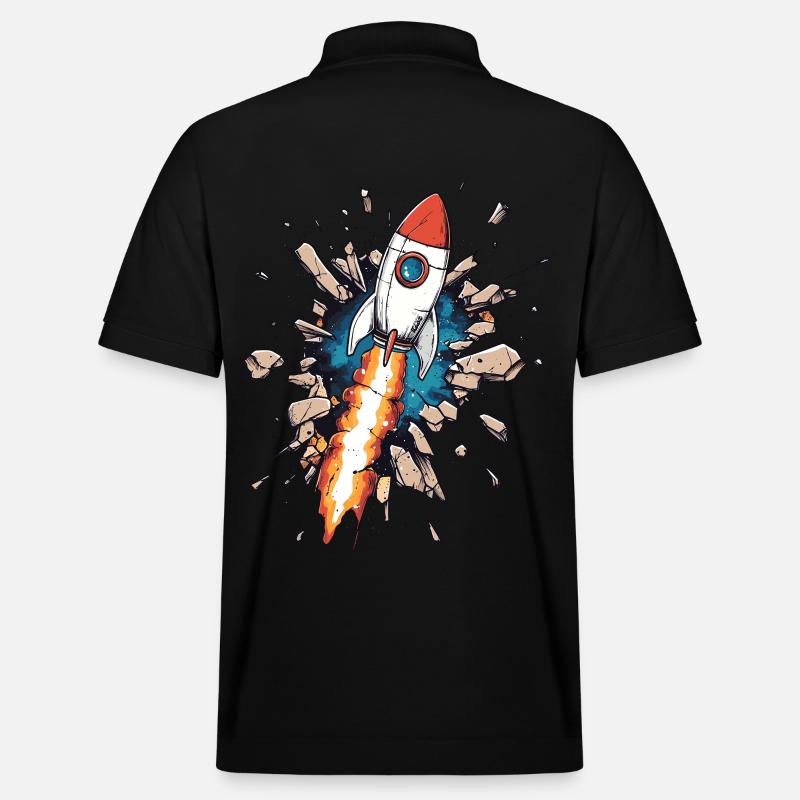 Rakete durchbricht Wand - Stanley/Stella Unisex Bio-Poloshirt PREPSTER - Schwarz