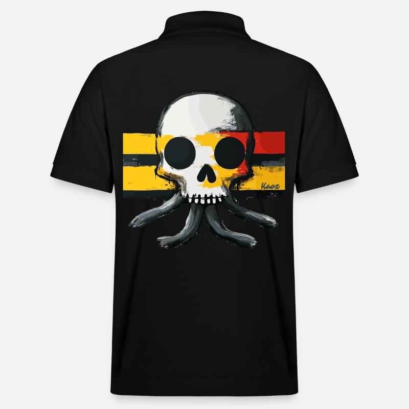 Crâne avec tentacules et drapeau - Polo PREPSTER bio Stanley/Stella Unisexe - noir