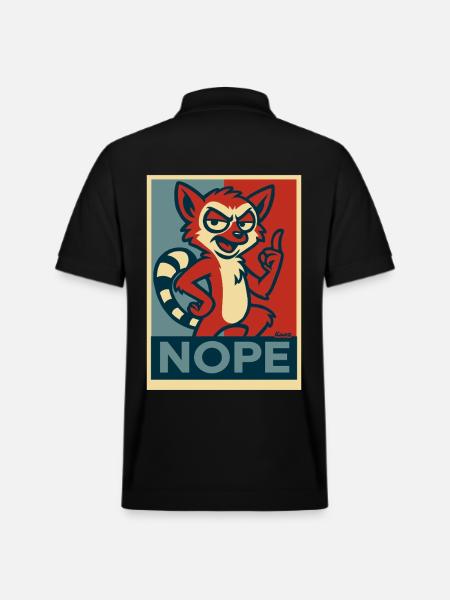 Naughty Lemur: No - Stanley/Stella Unisex Organic Polo Shirt PREPSTER - black