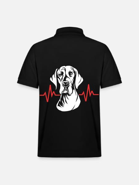 Great Dane heartbeat - Stanley/Stella Unisex Organic Polo Shirt PREPSTER - black