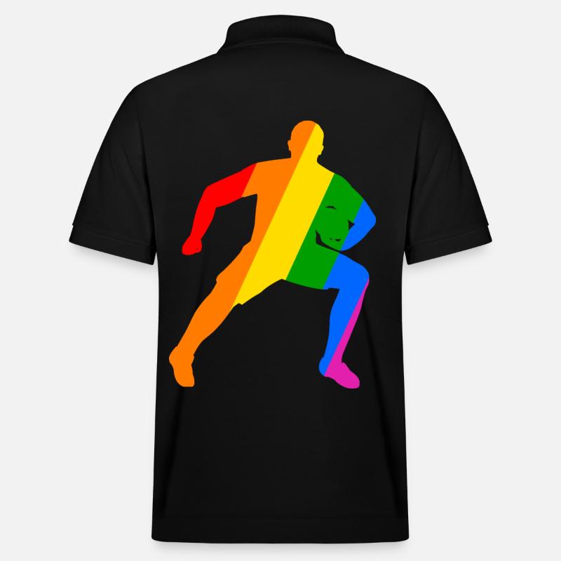 Rugby Power im Regenbogen - Stanley/Stella Unisex Bio-Poloshirt PREPSTER - Schwarz