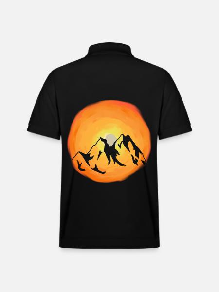 Sunshine, Mountains, Wilderness, Sunrays, Mountain - Stanley/Stella Unisex Organic Polo Shirt PREPSTER - black