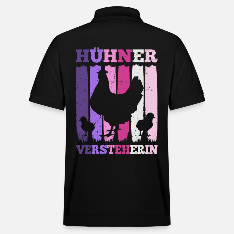 Hühner Huhn Bäuerin Landwirtin Muttertag Geschenk - Stanley/Stella Unisex Bio-Poloshirt PREPSTER - Schwarz