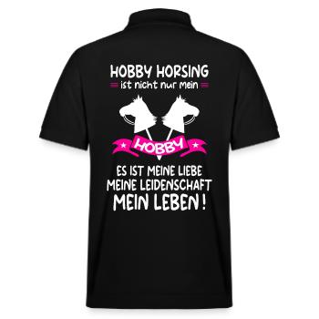 Hobby Horse Hobby Horsing Hobbyhorse Geschenk - Stanley/Stella Unisex Bio-Poloshirt PREPSTER - Schwarz - Hinten - Andy (188cm)