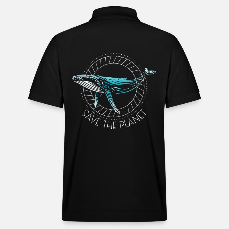 Buckelwal - Rettet den Planeten - Stanley/Stella Unisex Bio-Poloshirt PREPSTER - Schwarz